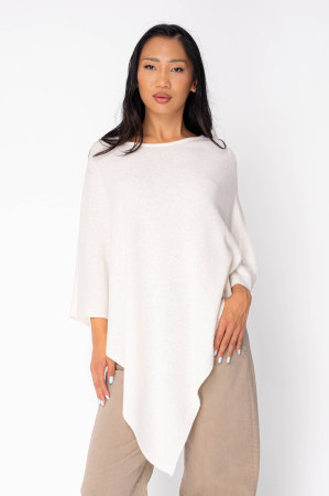 Pulover tip capa din mix de lana si casmir Off White [1]