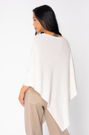 Pulover tip capa din mix de lana si casmir Off White [3]