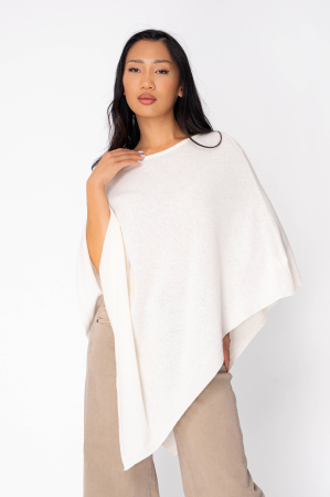 Pulover tip capa din mix de lana si casmir Off White [2]
