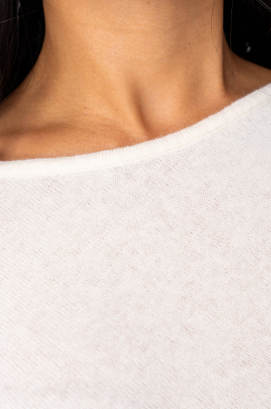 Pulover tip capa din mix de lana si casmir Off White [4]