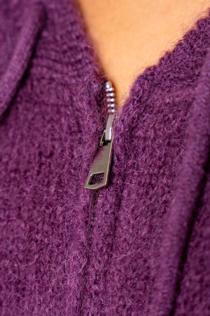 Purple wool and mohair blend jacket sweater [3]