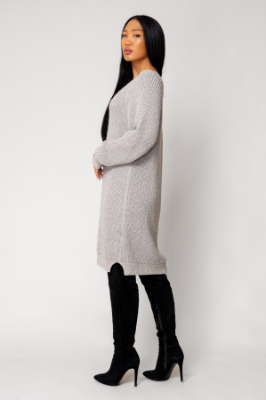 Silver knitted sweater dress [1]