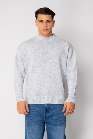 BARBATI - Pulover tricotat Grey Melange