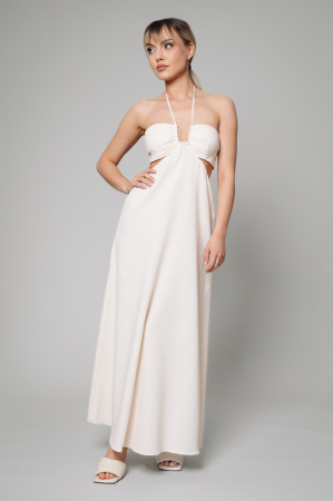 PROMOTII - Rochie lunga Cream