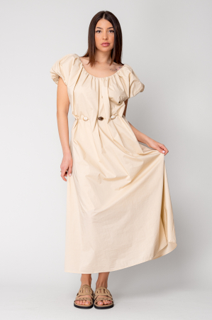 Sale Women - Long dress belt with ornamental details Beige