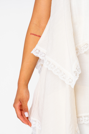 Long dress with straps and ruffles Cream [5]