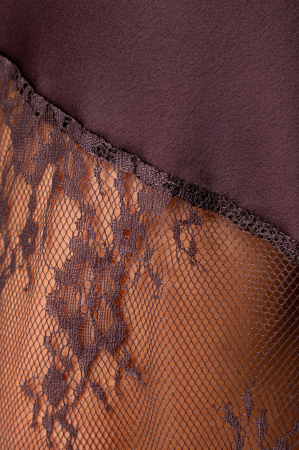 Long dress with straps and lace Brown [4]