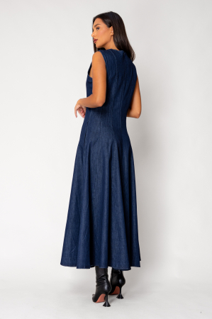 Long denim dress Dark Blue [4]