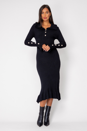 Femei - Rochie lunga tricotata Black