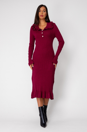 Rochie lunga tricotata Burdundy [1]