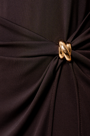 Midi dress with decorative ring Brown [4]