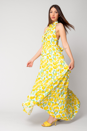 Rochie lunga cu spatele gol si print lamai [1]