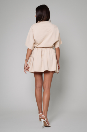 Set Amara T-shirt Oversized and short skirt Light Beige [2]