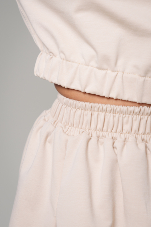 Set Amara T-shirt Oversized and short skirt Light Beige [3]