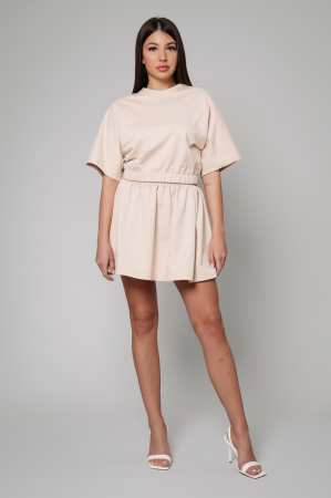 Sale Women - Set Amara T-shirt Oversized and short skirt Light Beige