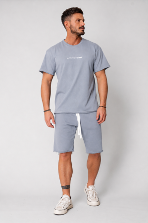 BARBATI - Set Axis tricou si pantalon scurt Storm Grey