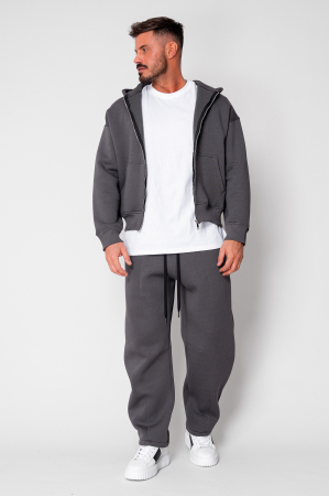 Set Winter hanorac cu fermoar si pantalon  Baggy Grey Anthracite [1]