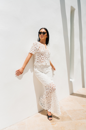 Blanca White top and long skirt set [1]