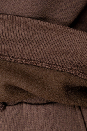 Brown short-zip top and trousers set [4]
