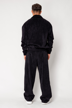 Set Blouse with short zipper and long pants Black [3]