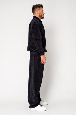 Set Blouse with short zipper and long pants Black [2]