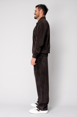 Set Velvet Bluza cu fermoar scurt si pantalon lung Brown [2]