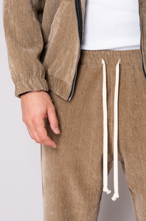 Set Velvet Hanorac cu fermoar si pantalon lung Beige [4]
