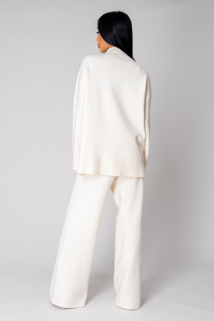 Blouse and long pants set in Off White wool mix [2]