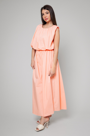 Set bluza cu maneca scurta si fusta lunga Light Orange [2]