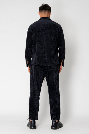 Set bluza cu nasturi si pantalon lung catifea Black [2]