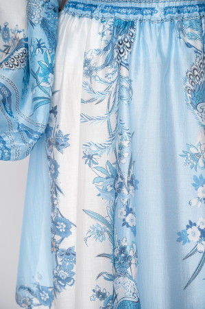 Set Bluza si Fusta lunga Off White/Blue [4]