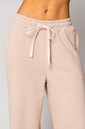 Beige rhinestone blouse and long pants set [3]