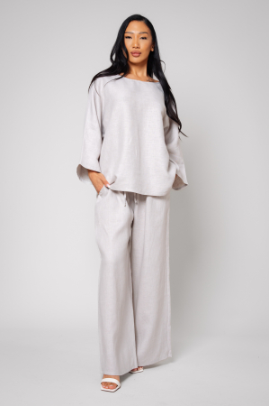 PROMOTII - Set Kalie II Bluza si Pantalon lung 100% in Light Grey