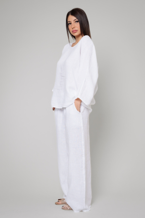Set Kalie II Bluza si Pantalon lung 100% in White [2]