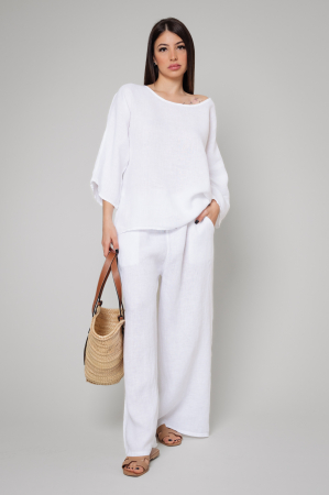 Set Kalie II Bluza si Pantalon lung 100% in White [1]