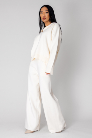 Blouse and long pants set in Off White wool mix [1]