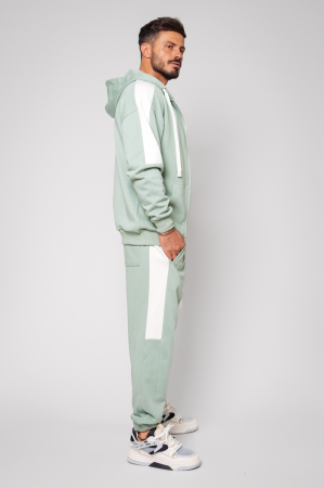 Set Breez Duo hanorac cu fermoar si pantalon Oversized Light Olive [0]