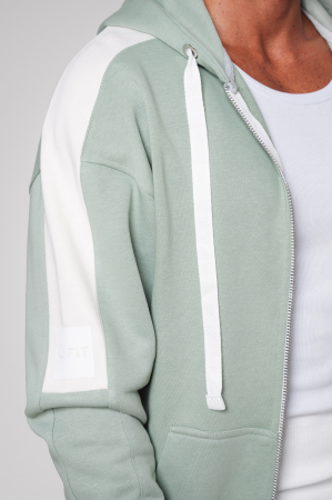 Set Breez Duo hanorac cu fermoar si pantalon Oversized Light Olive [3]