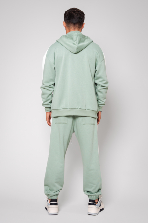 Set Breez Duo hanorac cu fermoar si pantalon Oversized Light Olive [2]