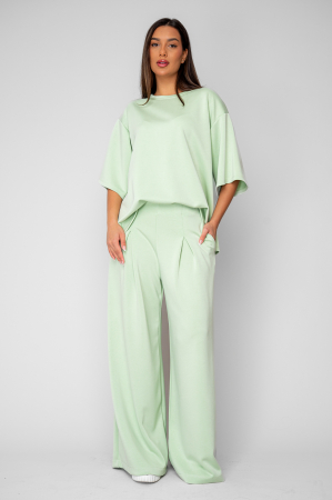 FEMEI - Set Oversized Tricou si Pantalon lung Mint