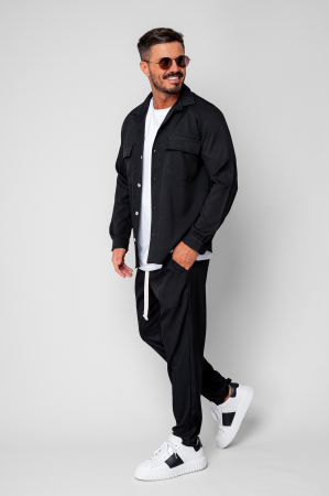 NEW - Set Shirt with pockets and long pants Black