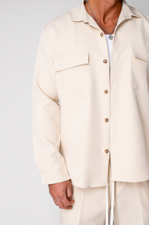 Set Camasa cu buzunare si Pantalon lung Beige [4]