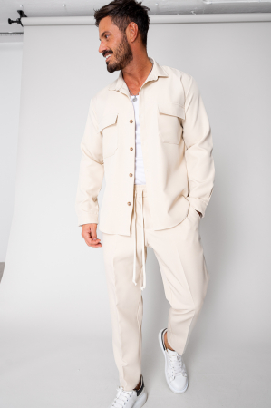 Set Camasa cu buzunare si Pantalon lung Beige [0]
