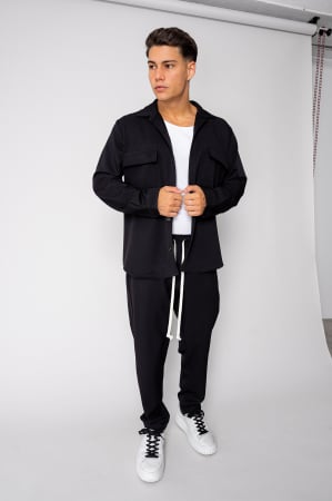 NOUTATI - Set Camasa cu buzunare si pantalon lung Black III