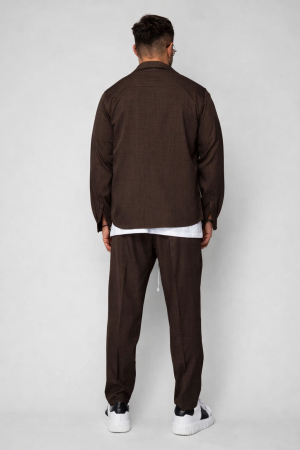 Set Camasa cu buzunare si pantalon lung Brown [2]