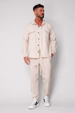 Set Camasa cu buzunare si pantalon lung Cream [1]