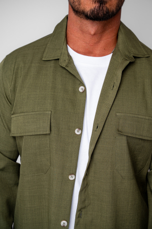 Set Shirt with pockets and long pants Khaki [4]