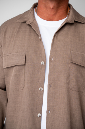 Set Shirt with pockets and long pants Light Brown [4]