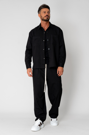 Set Camasa cu capse si pantalon lung Black [1]