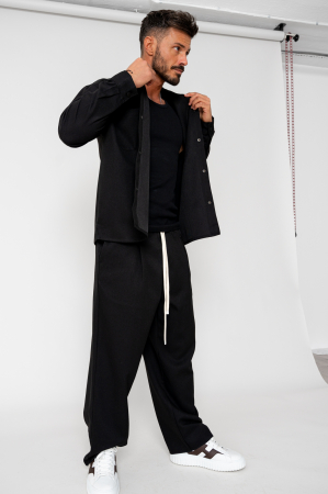 SALE - Set Shirt with staples and long pants Black